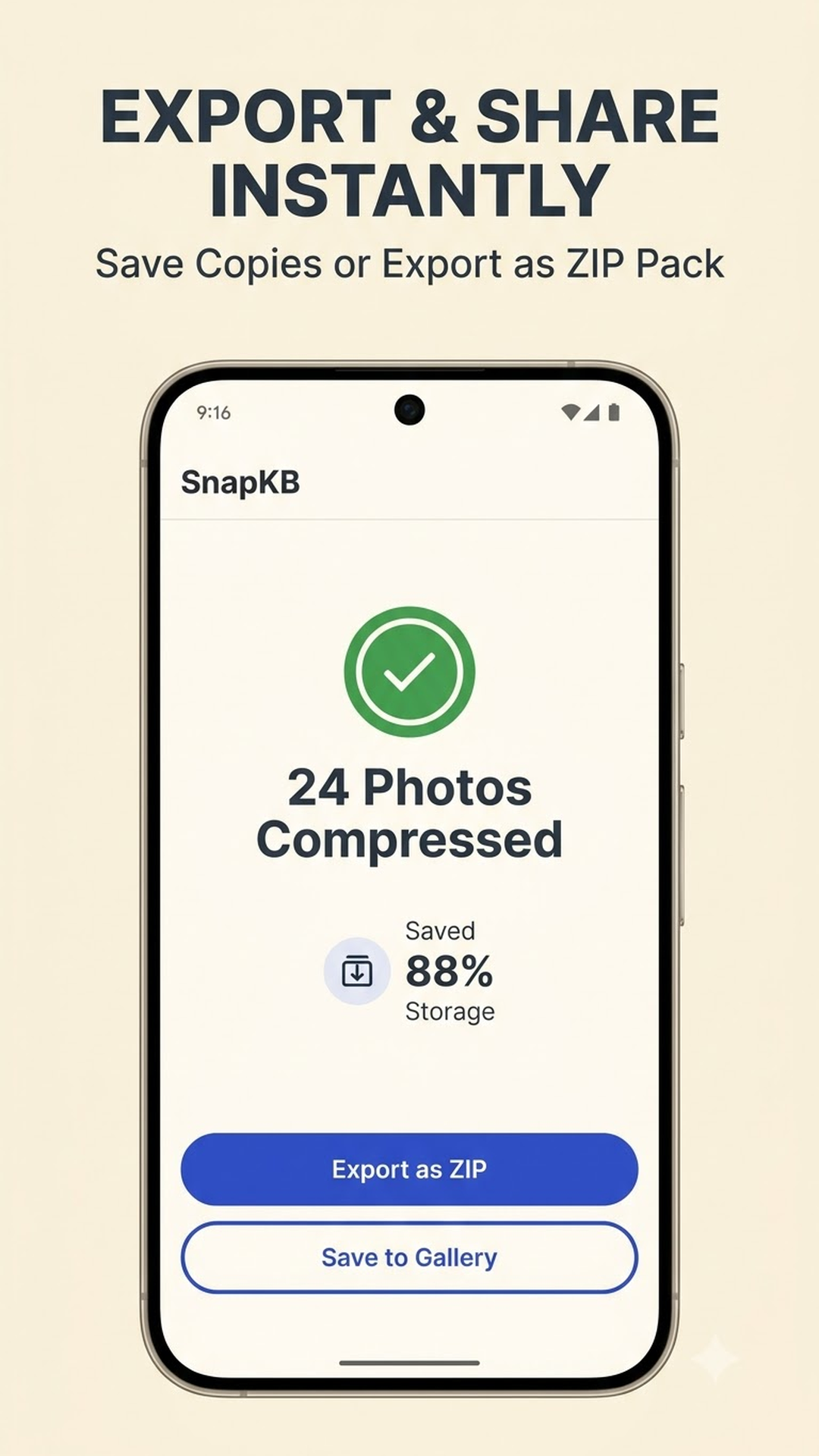 Màn hình xuất file zip và chia sẻ
